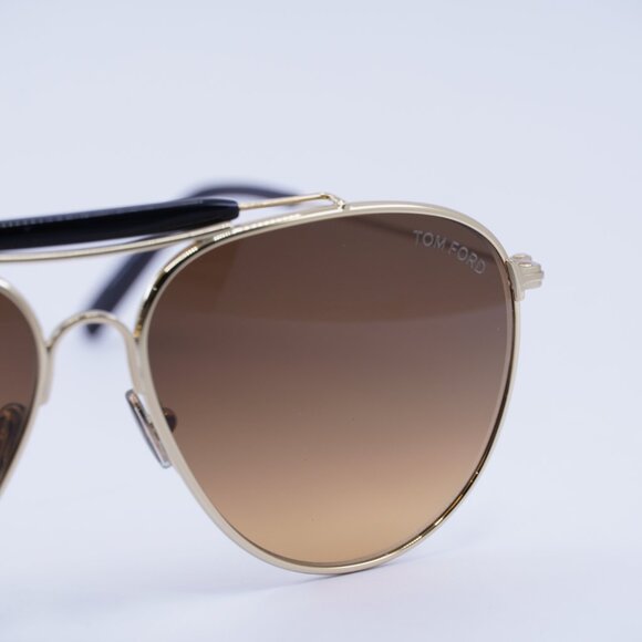 Tom Ford FT0995 32E Raphael Sunglasses Gold Aviator Frame, Brown Gradient Lenses - Picture 5 of 10